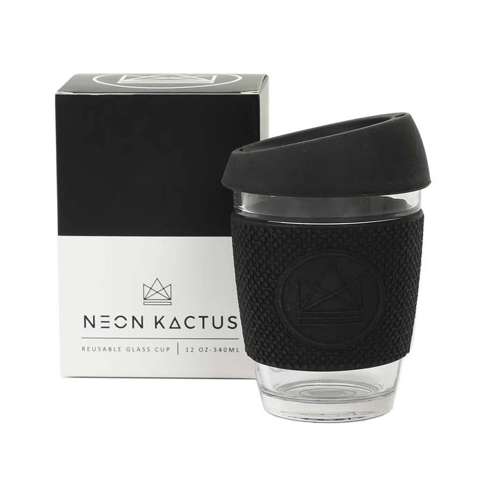 neon kactus glass cup black