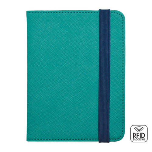 passport holder teal rfid protected by legami