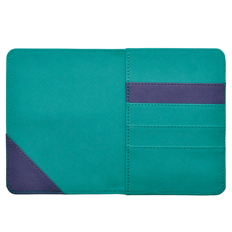 passport holder teal open by Legami