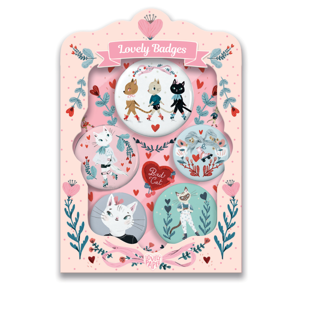 lovely badges cats by djeco lovely paper