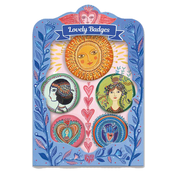 lovely badges sun by Djeco