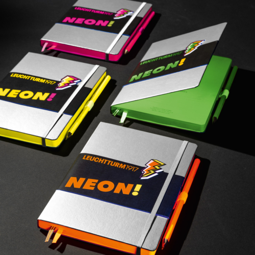neon notebook dotted with stickers collection by leuchtturm1917