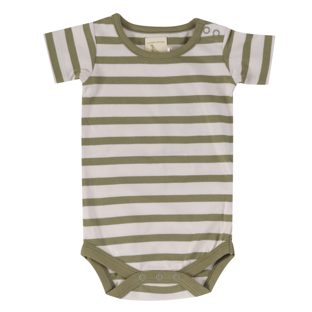 summer baby body breton stripe olive
