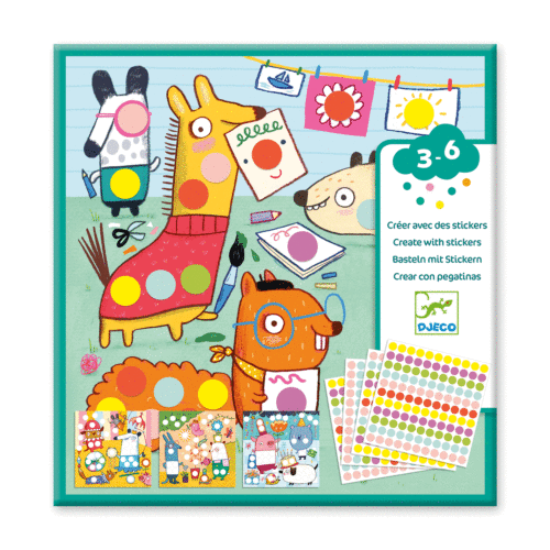 Djeco create with coloured dots stickers