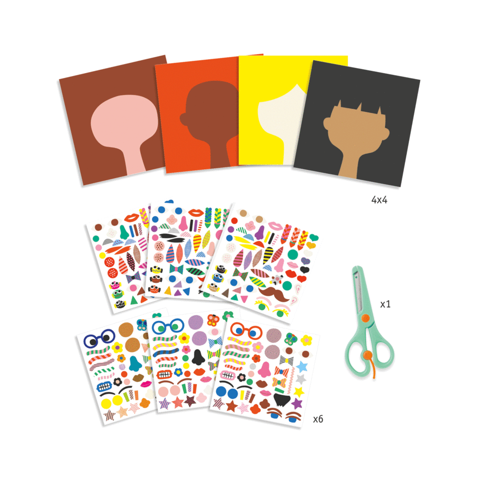 djeco create with stickers hairdresser