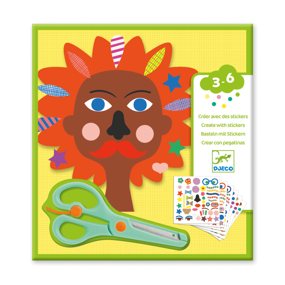 djeco create with stickers hairdresser