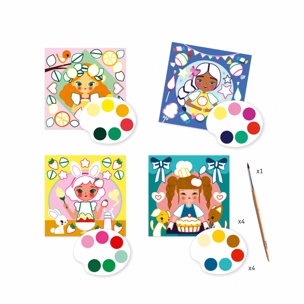 djeco cards to paint snack time