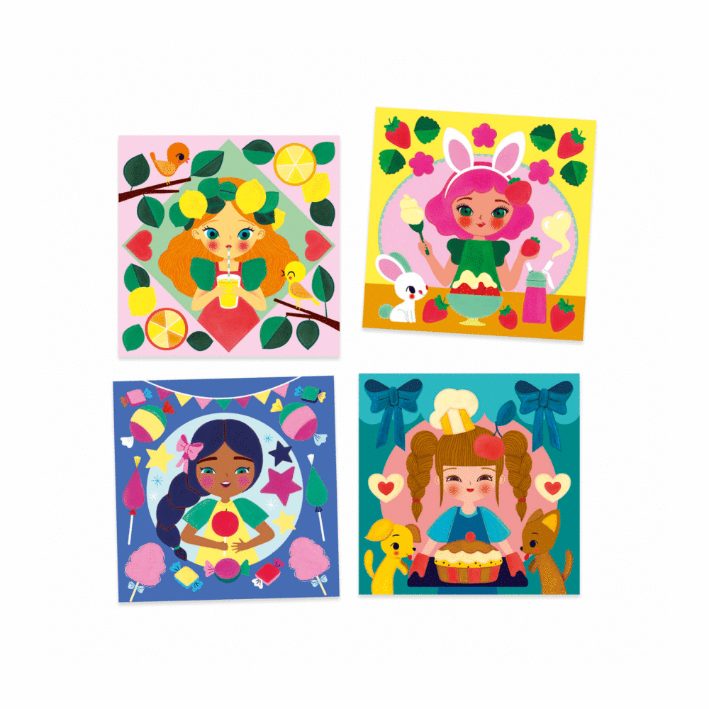 djeco cards to paint snack time