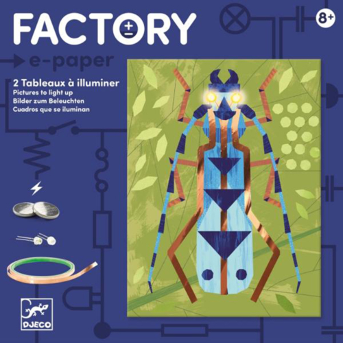 Djeco insectarium factory art + technology 2 light-up cards to make
