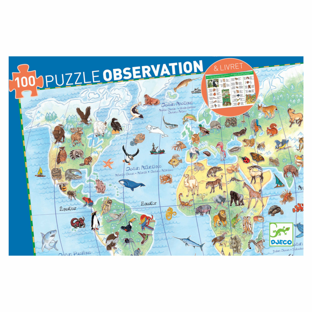 world's animals puzzle observation by djeco