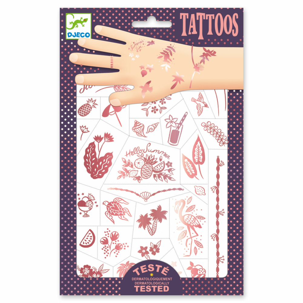 temporary tattoos hello summer by djeco