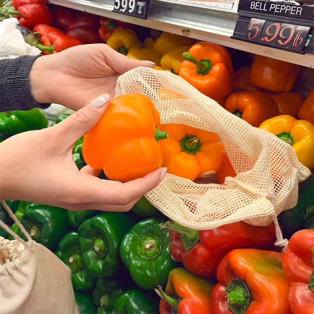 cotton mesh produce bags by kikkerland