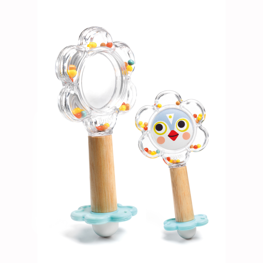 baby flower mirror by djeco baby white