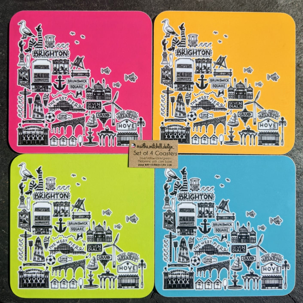 Brighton coasters by Martha Mitchell Design