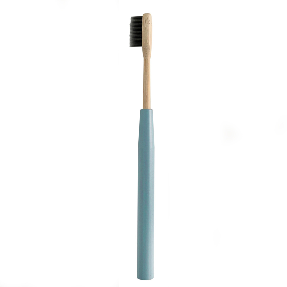 bamboo toothbrush blue with replacement brush by cookut