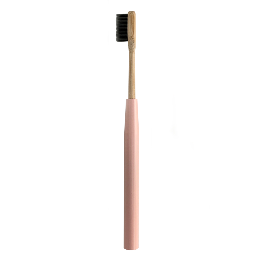 bamboo toothbrush pink with replacement brush by cookut