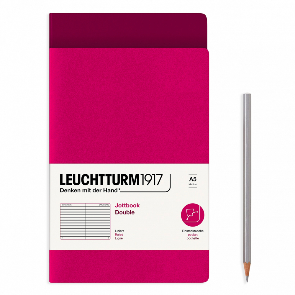 jottbook double a5 berry port red ruled by Leuchtturm1917