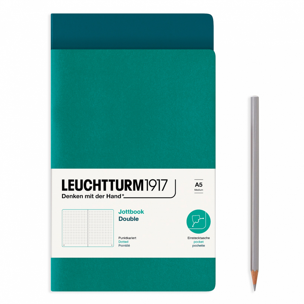 jottbook double emerald and pacific green A5 ruled by Leuchtturm1917