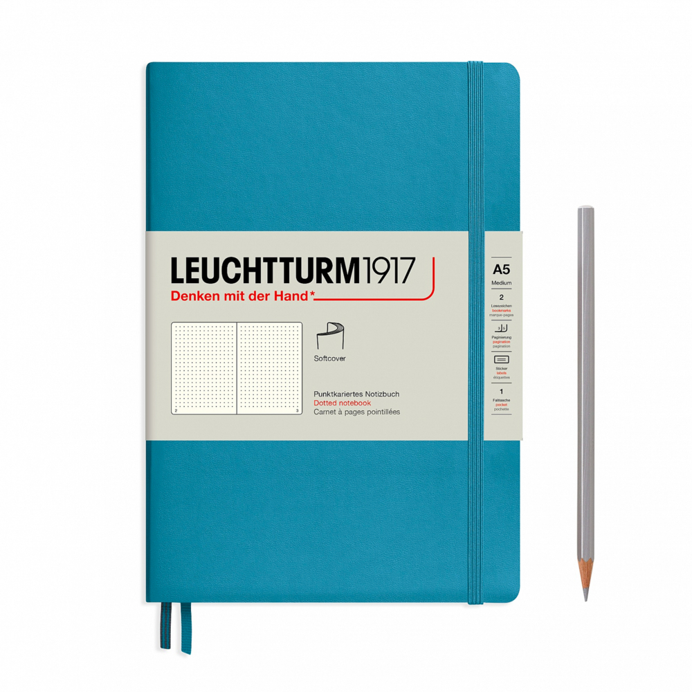 notebook medium a5 softcover nordic blue dotted paper by leuchtturm1917
