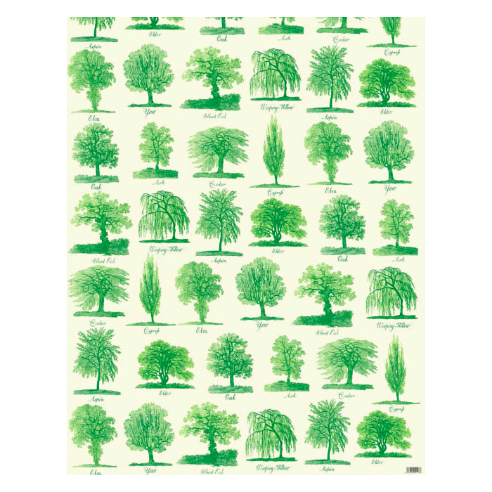 green trees wrapping paper by the archivist gallery