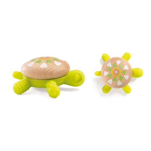 baby torti wooden and silicone teether by djeco