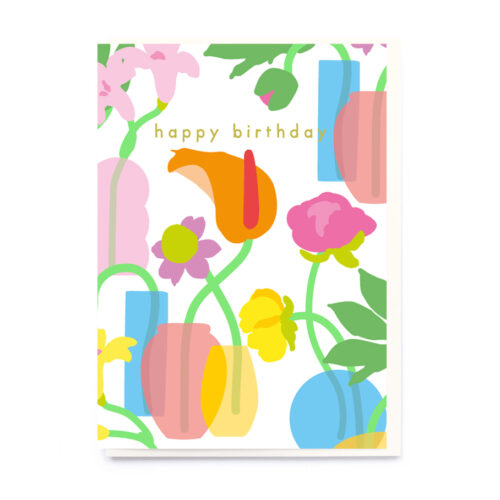 flowers and vases card by Noi