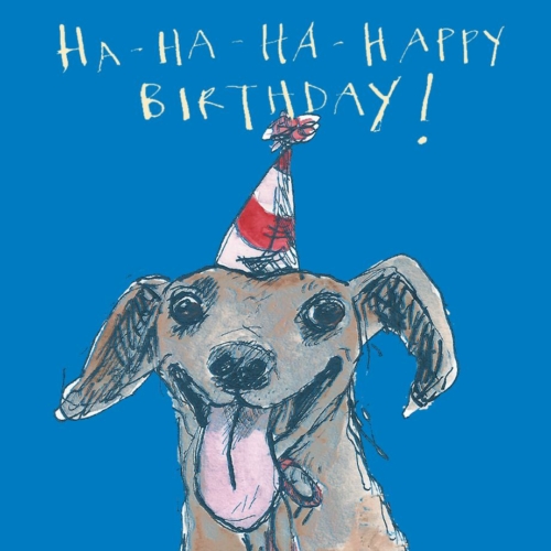 ha ha ha happy birthday card by poet and painter