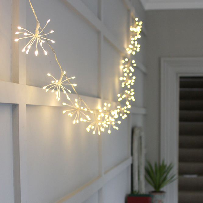 silver starburst light chain mains operated by Lightstyle London