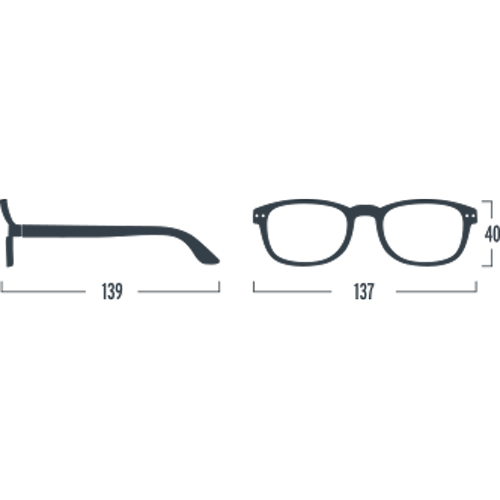 dimensions reading glasses frame b by izipizi