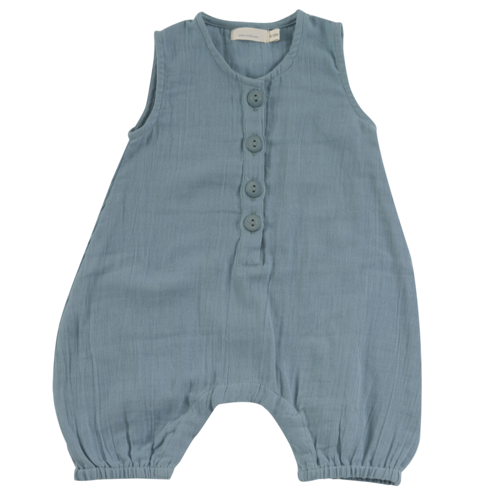 baby all in one muslin turquoise by Pigeon Organics