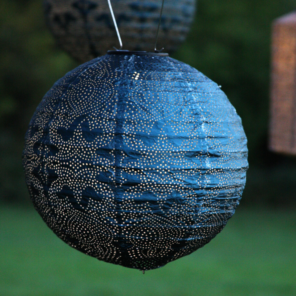 solar lantern blue globe by Lightstyle London