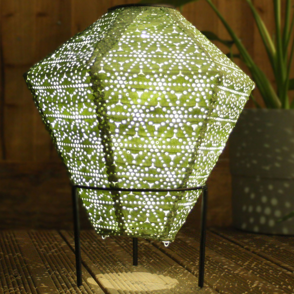 solar lantern diamond green by Lightstyle London