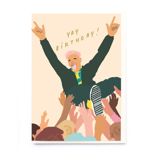 crowd surfing card by Noi