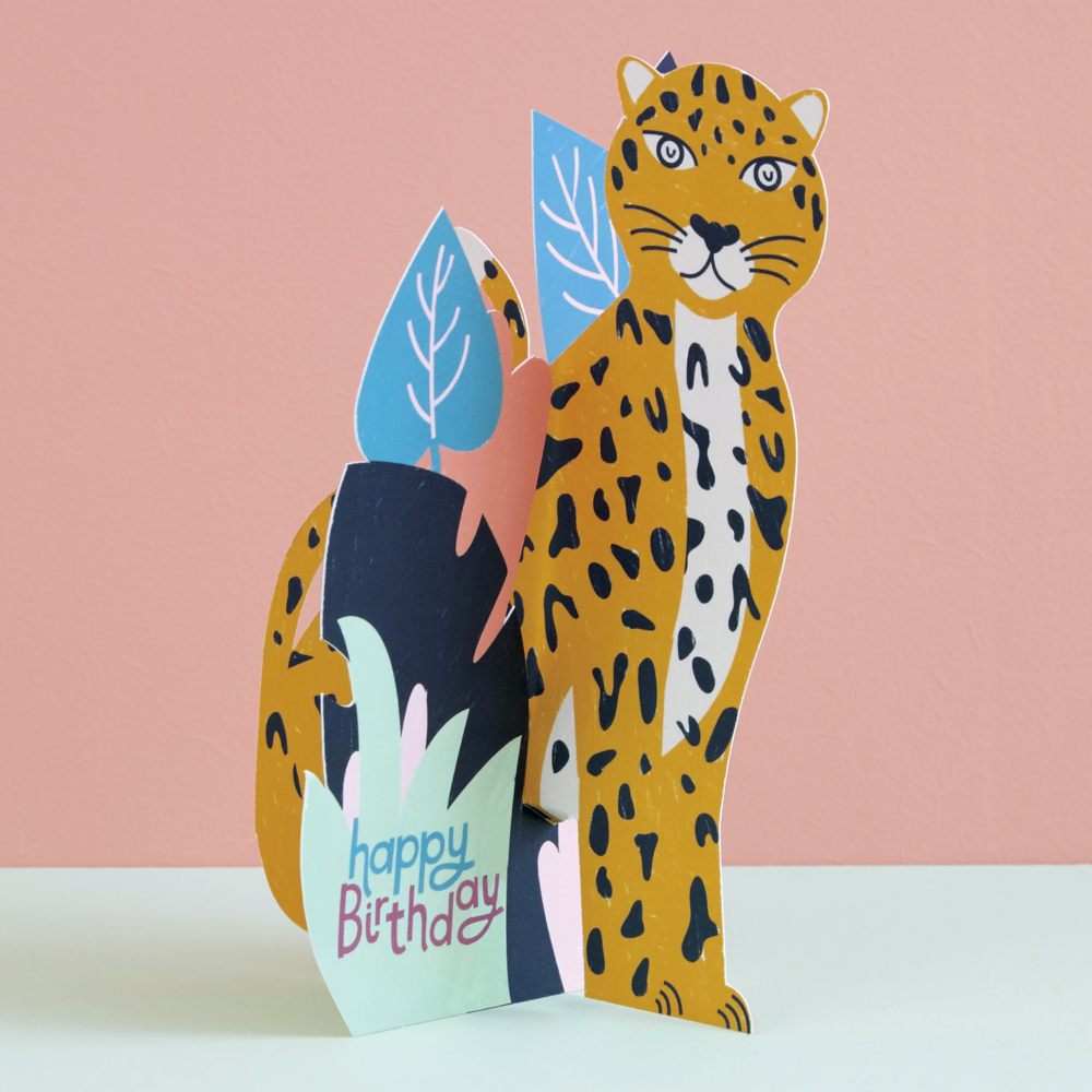 3D leopard card by raspberry blossom