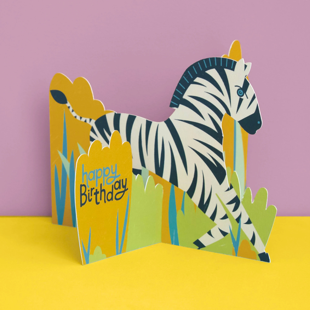 3D zebra card by Raspberry Blossom