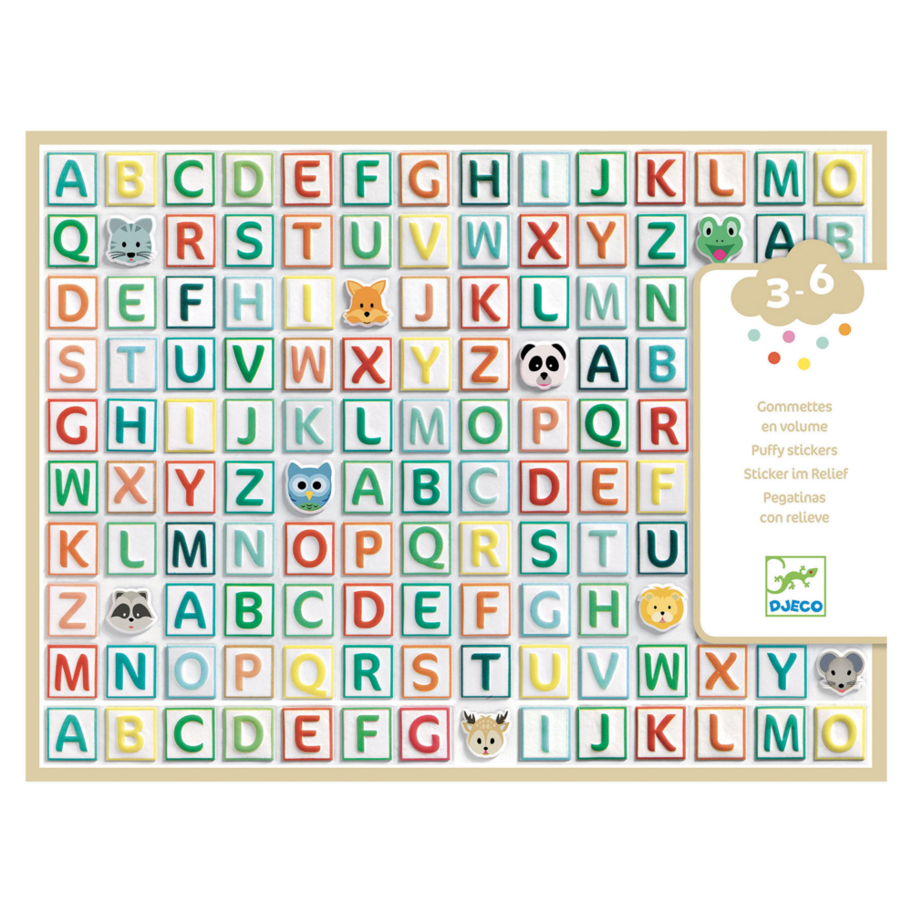Puffy Stickers alphabet by Djeco