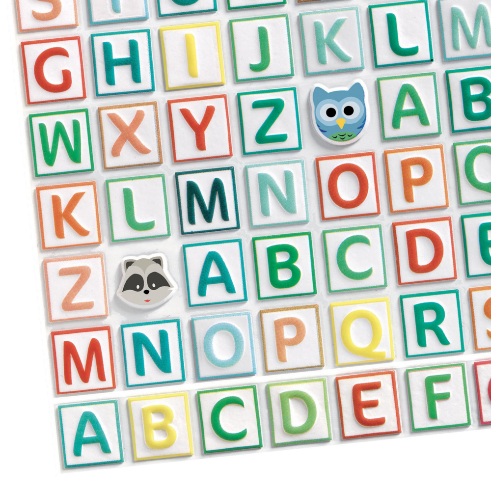 puffy stickers alphabet by Djeco