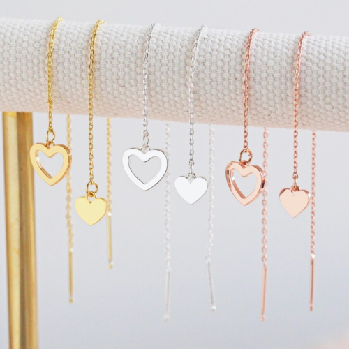 Thread through mismatched heart earrings by lisa angel