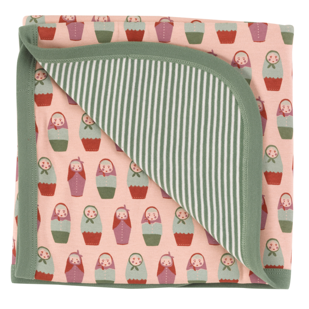 organic cotton reversible baby blanket hrussian dolls by Pigeon Organics AW21
