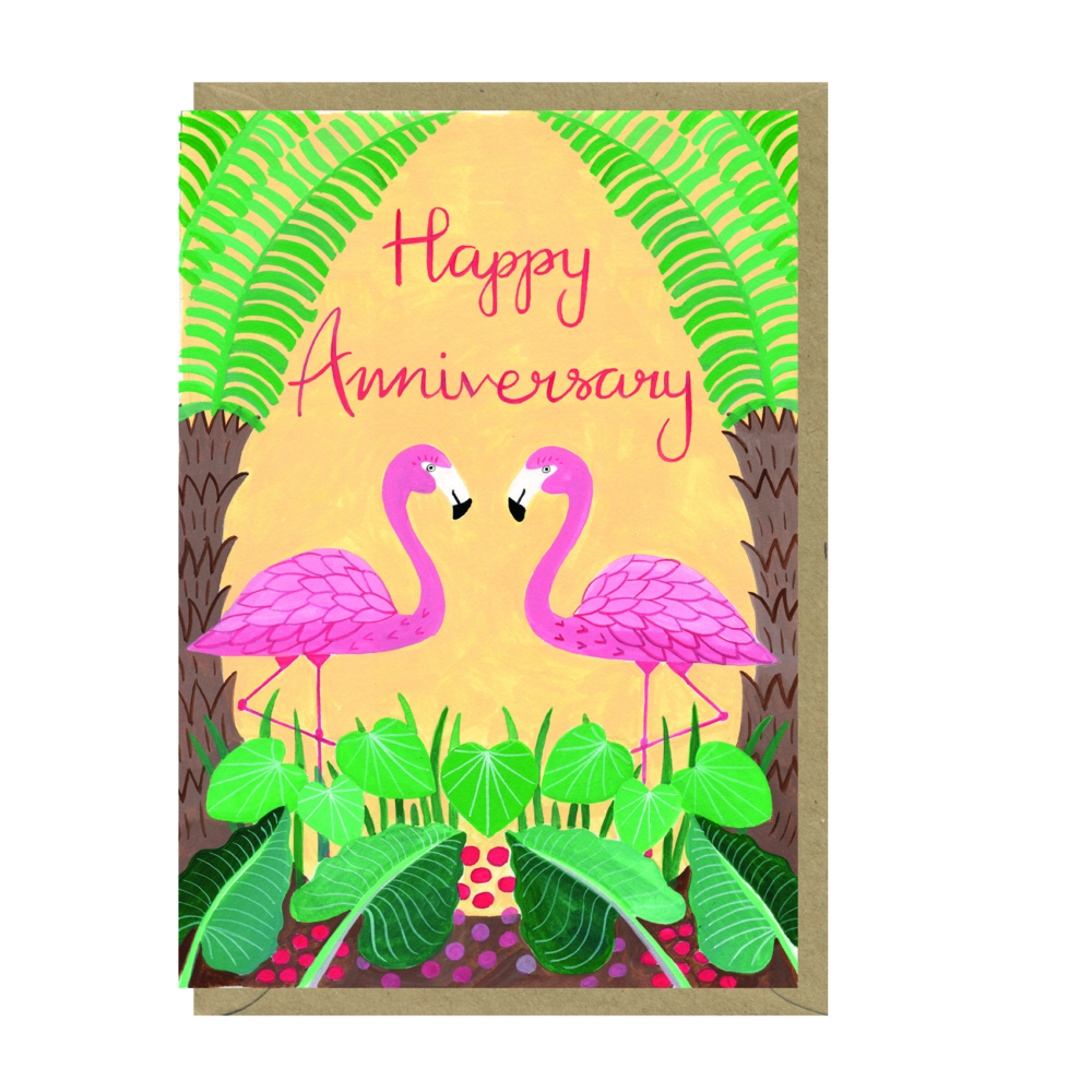 flamingo anniversary card by Bex Parkin