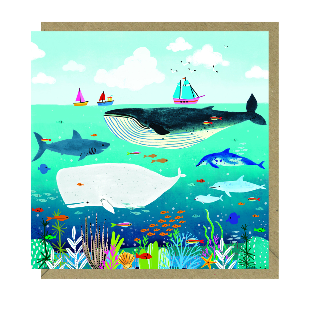 whales card by buddy & Betty