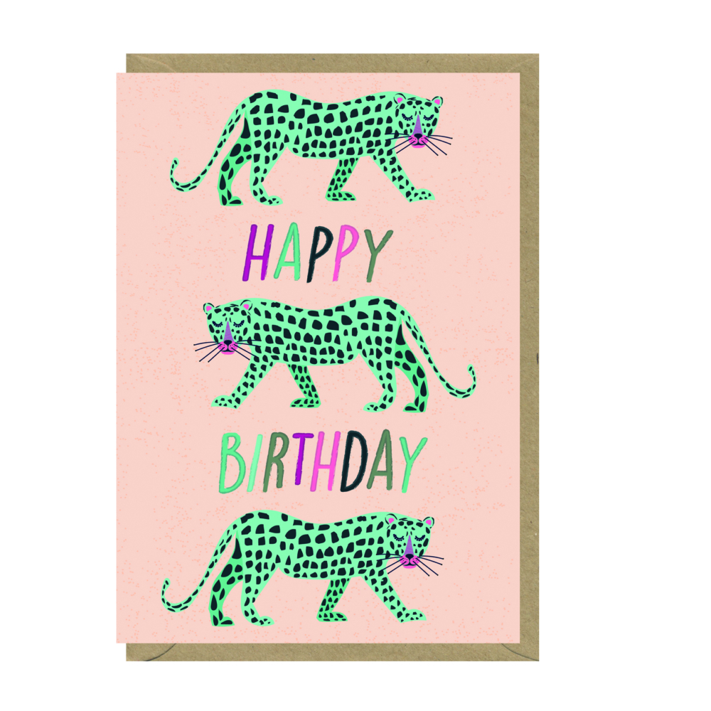 Blue leopards card by Elena Essex