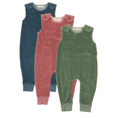 velour playsuit collection by Pigeon Organics