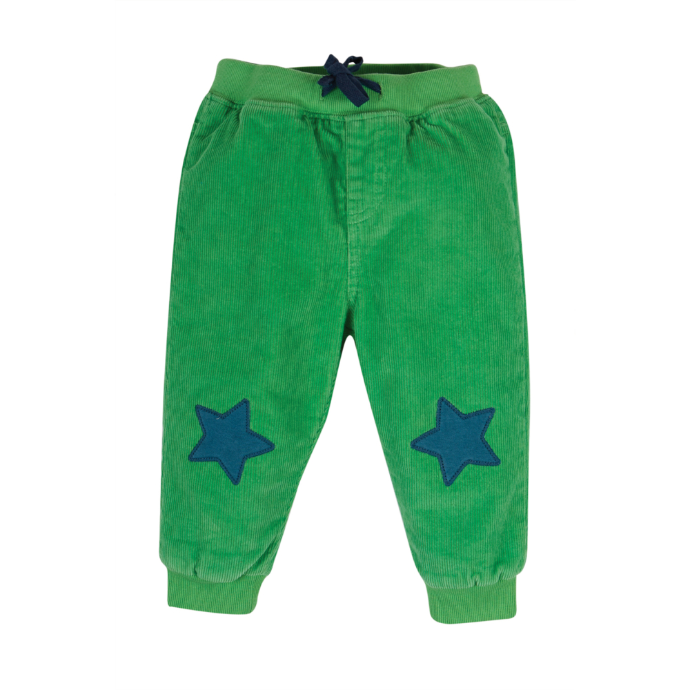 Cassius cord trousers fjord green blue star by Frugi
