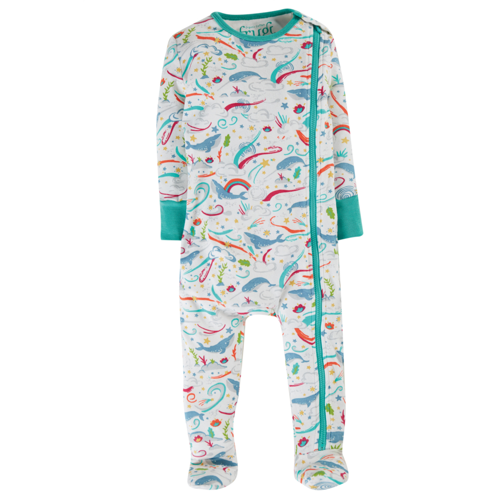 Zip Up babygrow cosmic wave by Frugi AW21