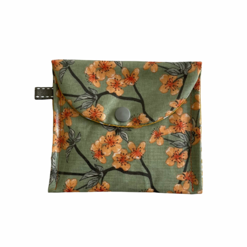 small cherry blossom flat purse
