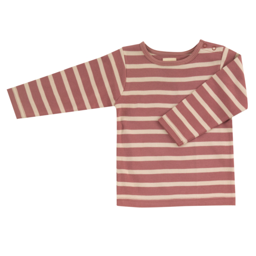T shirt breton stripes rose pumice by Pigeon Organics