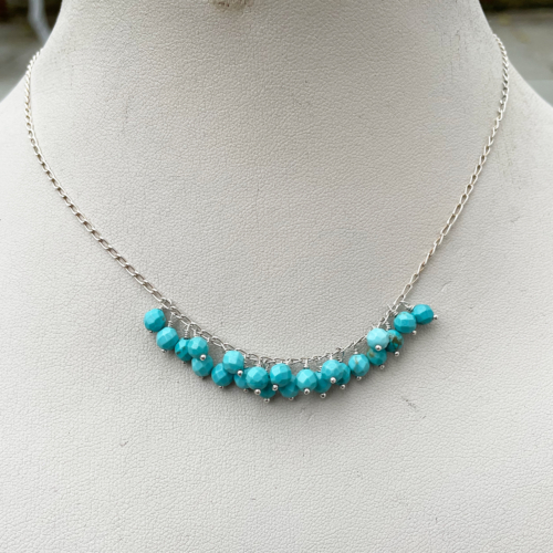 MSJ70 Turquoise cluster necklace by Madeleine Spencer Jewellery