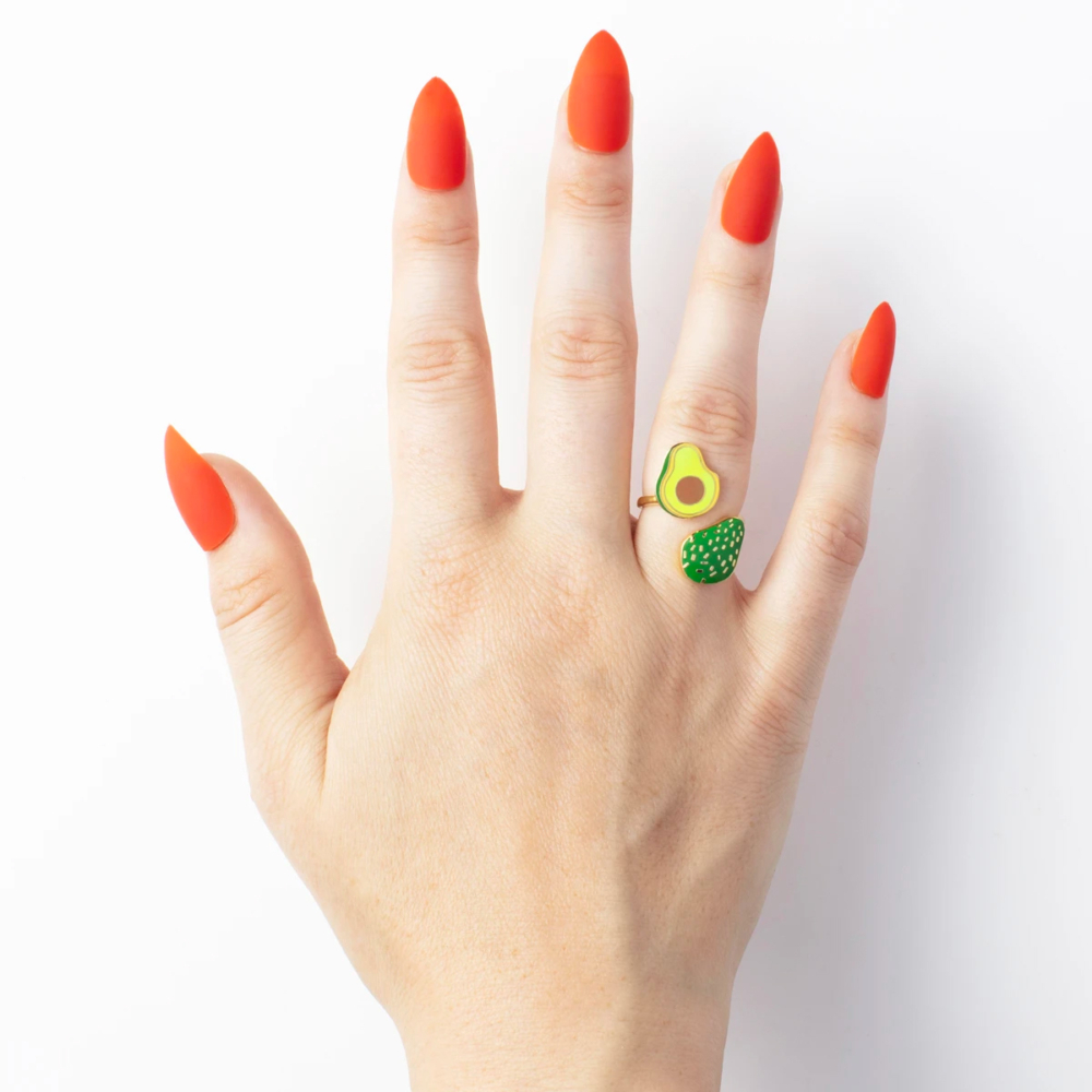avocado adjustable gold plated ring by yellow owl workshop