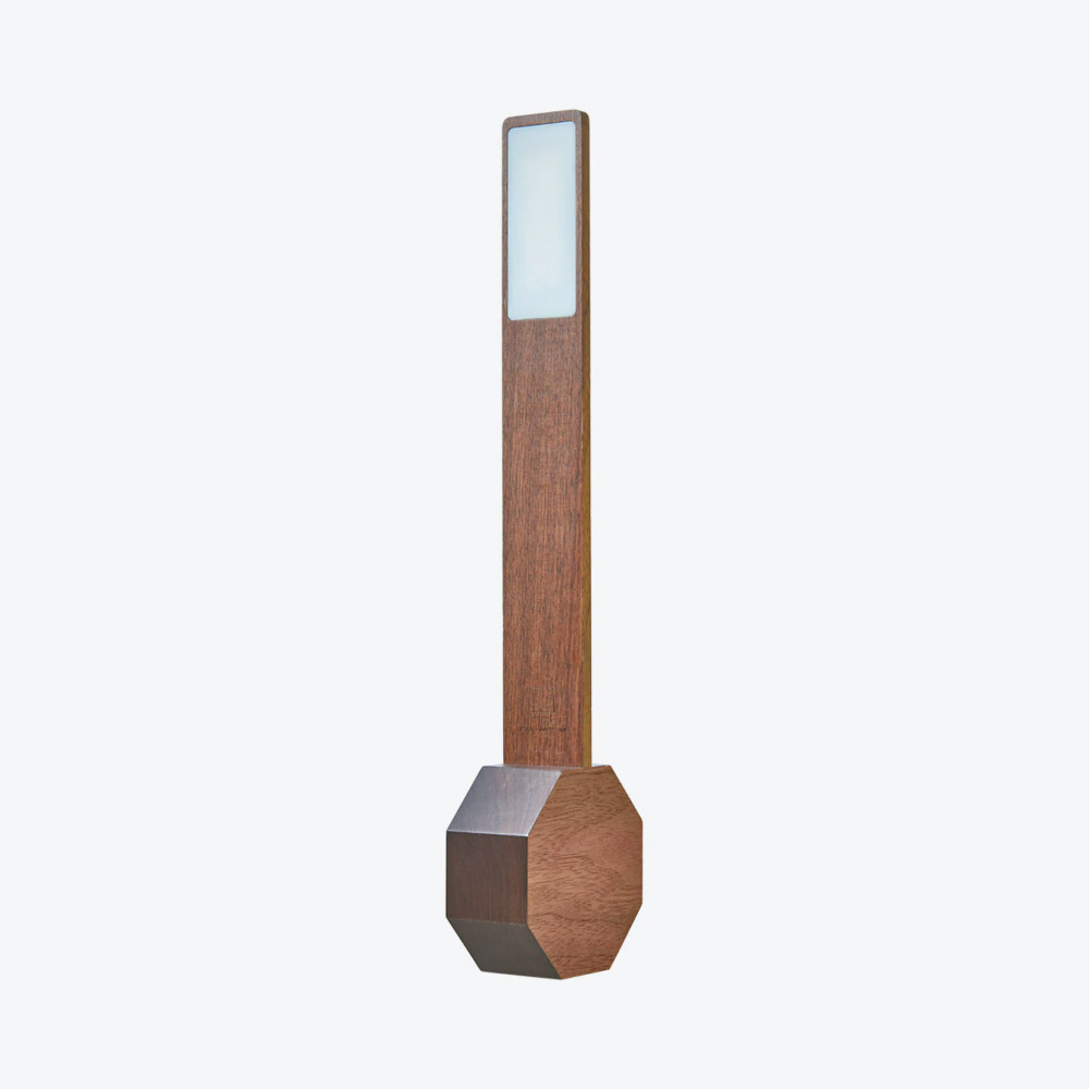 octagon one portable desk light walnut by gingko design